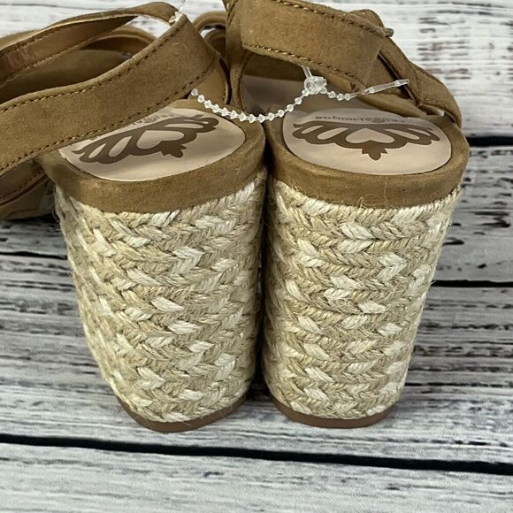 Fergalicious by Fergie Heels Sandals Shoes size 5.5M Tan Espadrille Wedding - Picture 7 of 10